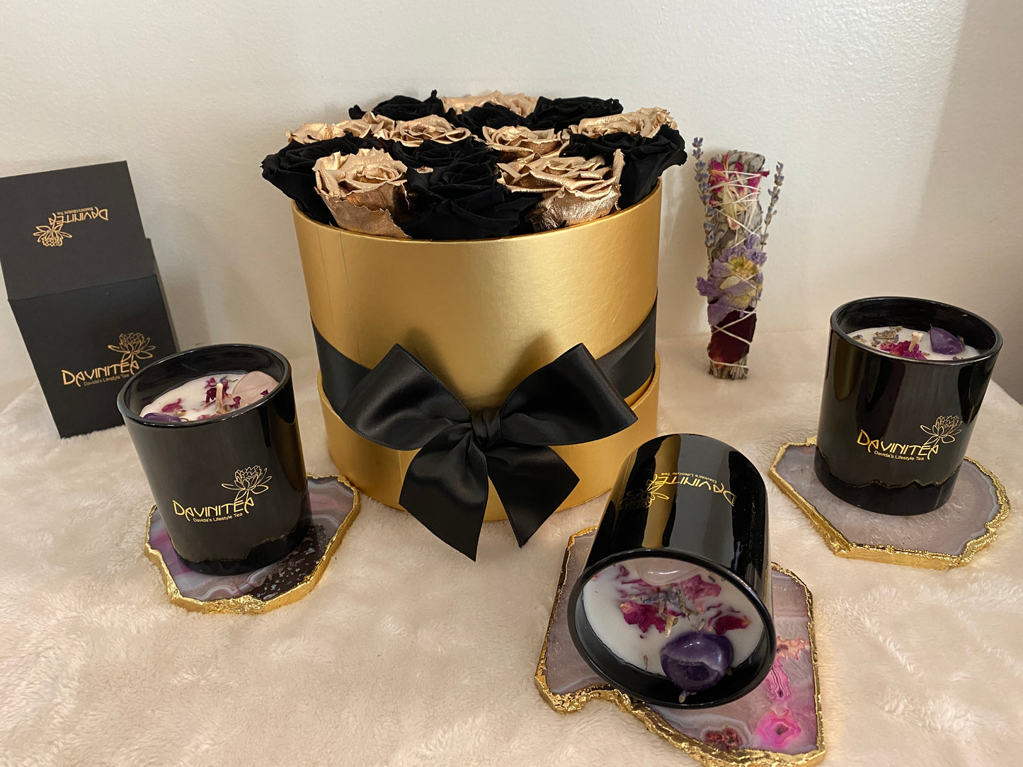 Davinitea Floral Crystal Candle